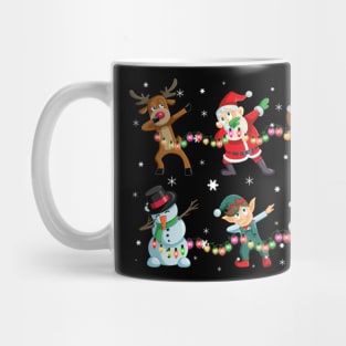 Funny Dabbing Santa and Friends TShirt Christmas Gift Mug